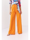 Wide trousers with elasticated pockets, orange 05036 - Online store - Boutique